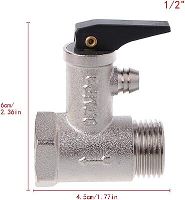 Pressure Relief Valve ELDOM Electric Water Heater - Male Thread x Female BSP Brass 0.7mpa Pressure Relief Valve ELDOM Electric Water Heater - Male Thread x Female BSP Brass 0.7mpa