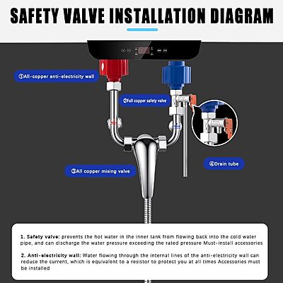 Pressure Relief Valve Electric Water Heater - Male Thread x Female BSP Brass 0.8mpa Pressure Relief Valve Electric Water Heater - Male Thread x Female BSP Brass 0.8mpa